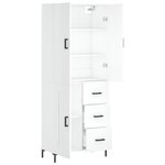 vidaXL Buffet haut Blanc 69 5x34x180 cm Bois d'ingénierie