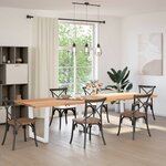 vidaXL Table à manger avec bord naturel 320x100x74cm bois massif chêne