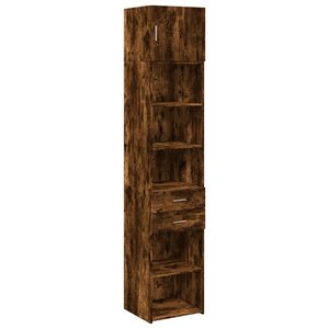 vidaXL Armoire de rangement mince chêne fumé 45x42 5x225 cm