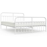 vidaXL Cadre de lit métal sans matelas et pied de lit blanc 183x213 cm