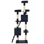 vidaXL Arbre à chat avec griffoirs en sisal 170 cm Bleu