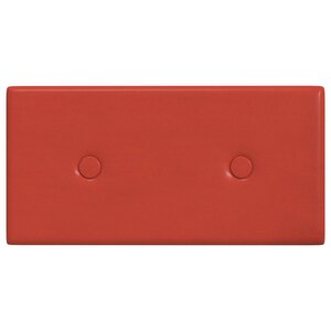 vidaXL Tête de lit murale 12 Pièces Rouge 30 x 15 cm Simili cuir