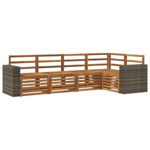 vidaXL Ensemble de canapé d'angle 5 Pièces Naturel Bois d'Acacia Massif