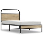 vidaXL Cadre de lit sans matelas 90x190cm chêne fumé bois d'ingénierie
