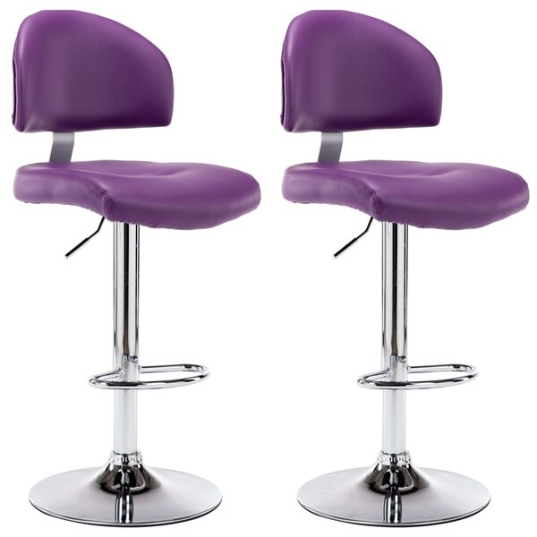 vidaXL Tabourets de bar lot de 2 violet similicuir