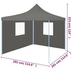 vidaXL Tente de réception escamotable avec 2 parois 3x3 m Anthracite