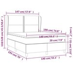 vidaXL Sommier à lattes de lit et matelas Gris foncé 140x190cm Velours