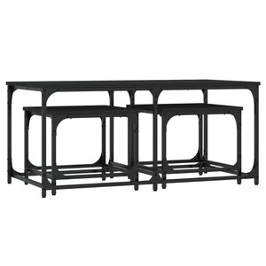 vidaXL Tables basses gigognes 3 Pièces noir bois d'ingénierie