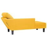 vidaXL Chaise longue avec coussin jaune clair tissu en velours côtelé