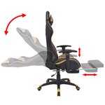 Vidaxl chaise de bureau inclinable avec repose-pied doré