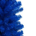 vidaXL Sapin de Noël artificiel pré-éclairé et support bleu 210 cm PVC