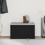 Banc Hall vidaXL Noir Chêne 80x40x45 cm en bois d'ingénierie