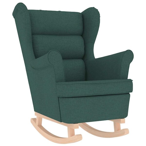vidaXL Chaise à bascule vert foncé 74x90x102 cm tissu