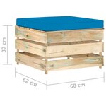 Vidaxl salon de jardin 5 pièces avec coussins bois imprégné de vert