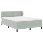 vidaXL Lit à ressorts avec matelas Gris clair 160x200 cm Velours