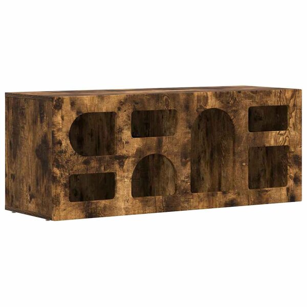 vidaXL Meuble TV Chêne fumé 100 x 35 x 40 cm Bois d'ingénierie