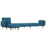 vidaXL Canapé-lit en forme de L bleu 275x140x70 cm velours
