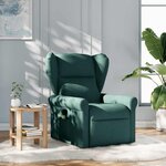 vidaXL Fauteuil de massage inclinable Vert foncé Tissu