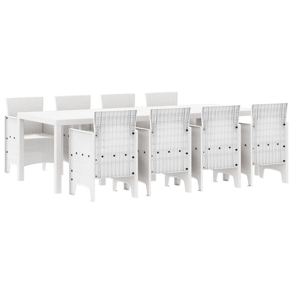 vidaXL Ensemble de salle à manger pour jardin 9 Pièces Gris clair