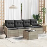 vidaXL Ensemble de canapé de jardin 5 Pièces Gris clair 55 x 55 x 37 cm
