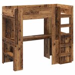 vidaXL Cadre de lit superposé avec bureau Bois ancien 98 5 x 200 cm