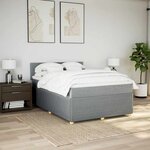vidaXL Sommier à lattes de lit avec matelas Gris clair 140x200cm Tissu