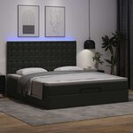 VidaXL Cadre de lit ottoman avec matelas noir 160x200 cm similicuir