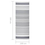 vidaXL Tapis Gris et blanc 100x300 cm Coton