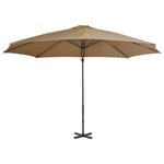 vidaXL Parasol en porte-à-faux avec poteau en aluminium 300 cm Taupe