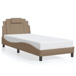 vidaXL Cadre de lit avec lumières LED cappuccino 90x190 cm similicuir