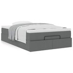 vidaXL Cadre de lit ottoman avec matelas gris foncé 120x200cm tissu