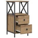 vidaXL Tables de chevet 2 Pièces chêne artisanal bois d'ingénierie