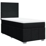 vidaXL Sommier à lattes de lit avec matelas Noir 90x200 cm Tissu