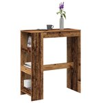 vidaXL Table de bar avec étagères vieux bois bois d'ingénierie