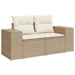 vidaXL Salon de jardin avec coussins 9 Pièces beige résine tressée