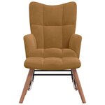 vidaXL Chaise à bascule avec tabouret en velours marron