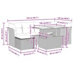 vidaXL Salon de jardin avec coussins 7 Pièces noir résine tressée acacia