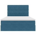 vidaXL Lit avec des lumières à LED Bleu foncé 140 x 200 cm Velours