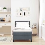 vidaXL Lit à ressorts avec matelas Gris foncé 80 x 200 cm Velours
