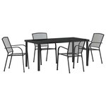 vidaXL Ensemble de salle à manger pour jardin 5 Pièces Anthracite