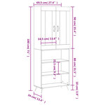 vidaXL Buffet haut Blanc 69 5x34x180 cm Bois d'ingénierie