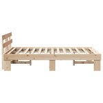 vidaXL Cadre de lit avec tête de lit 135x190 cm bois massif pin