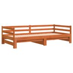 vidaXL Lit de jour avec lit gigogne cire marron 90x190 cm pin massif