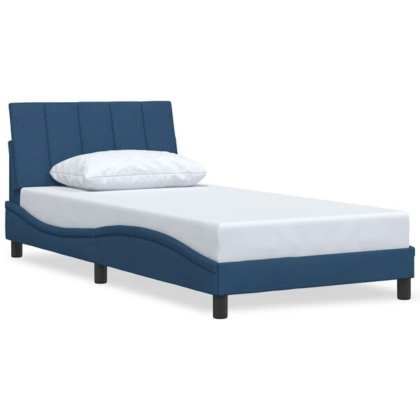 vidaXL Cadre de lit sans matelas bleu 100x200 cm tissu