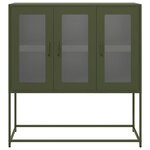 vidaXL Buffet vert olive 100 5x39x107 cm acier laminé à froid