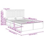 vidaXL Cadre de lit Gris Sonoma 140 x 200 cm Bois de pin massif