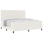 vidaXL Lit à ressorts avec tête de lit Crème et Blanc 200 x 200 cm