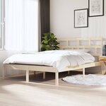 vidaXL Cadre de lit 135x190 cm Double Bois massif