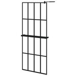vidaXL Paroi de douche avec étagère Noir 80x195 cm Verre ESG&Aluminium