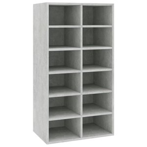 vidaXL Étagère à chaussures Gris béton 54x34x100 5 cm Bois ingénierie